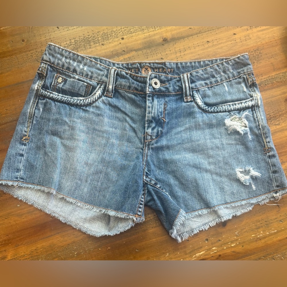 Velvet Heart Distressed Blue Jean Shorts
